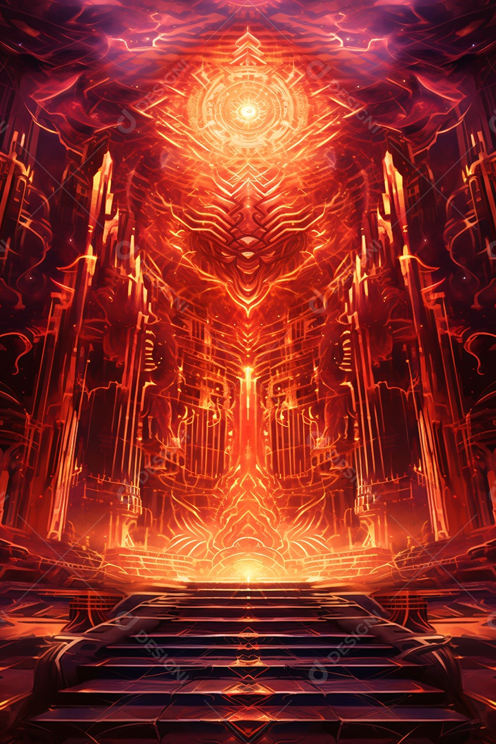 Ilustração imagem psicodélica colorida