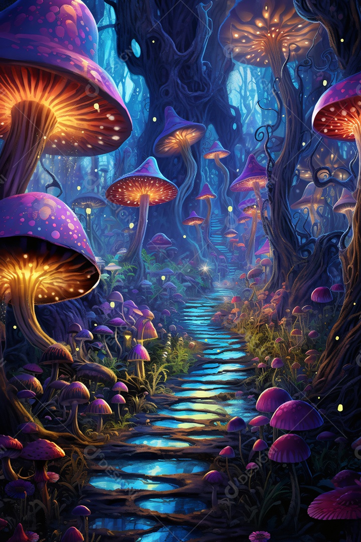 Fundo cenário surreal e mágico