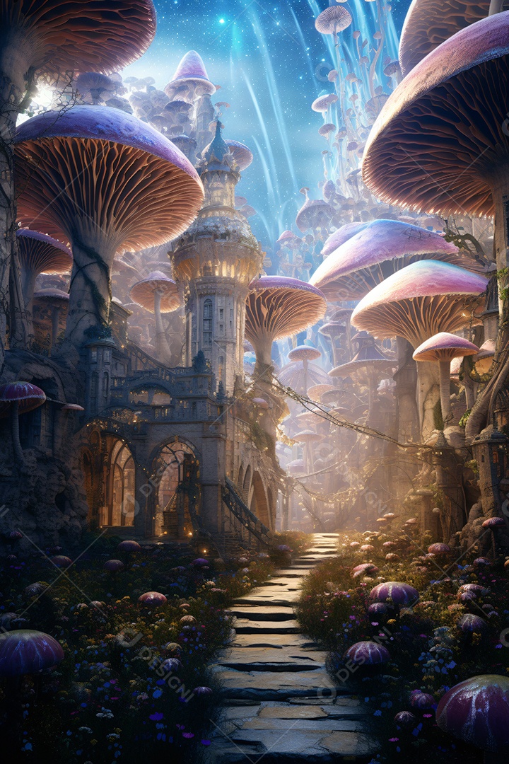 Fundo cenário surreal e mágico