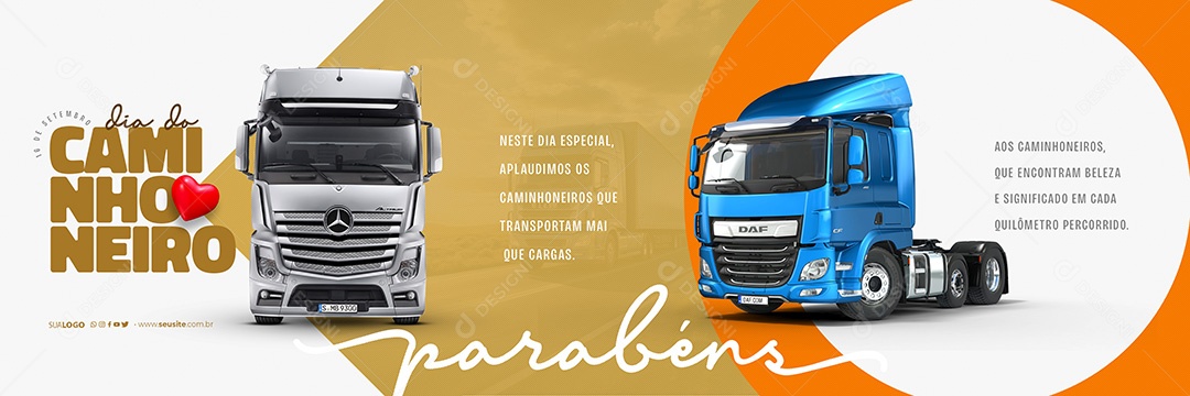 Carrossel Dia do Caminhoneiro 16 de Setembro Parabéns Social Media PSD Editável