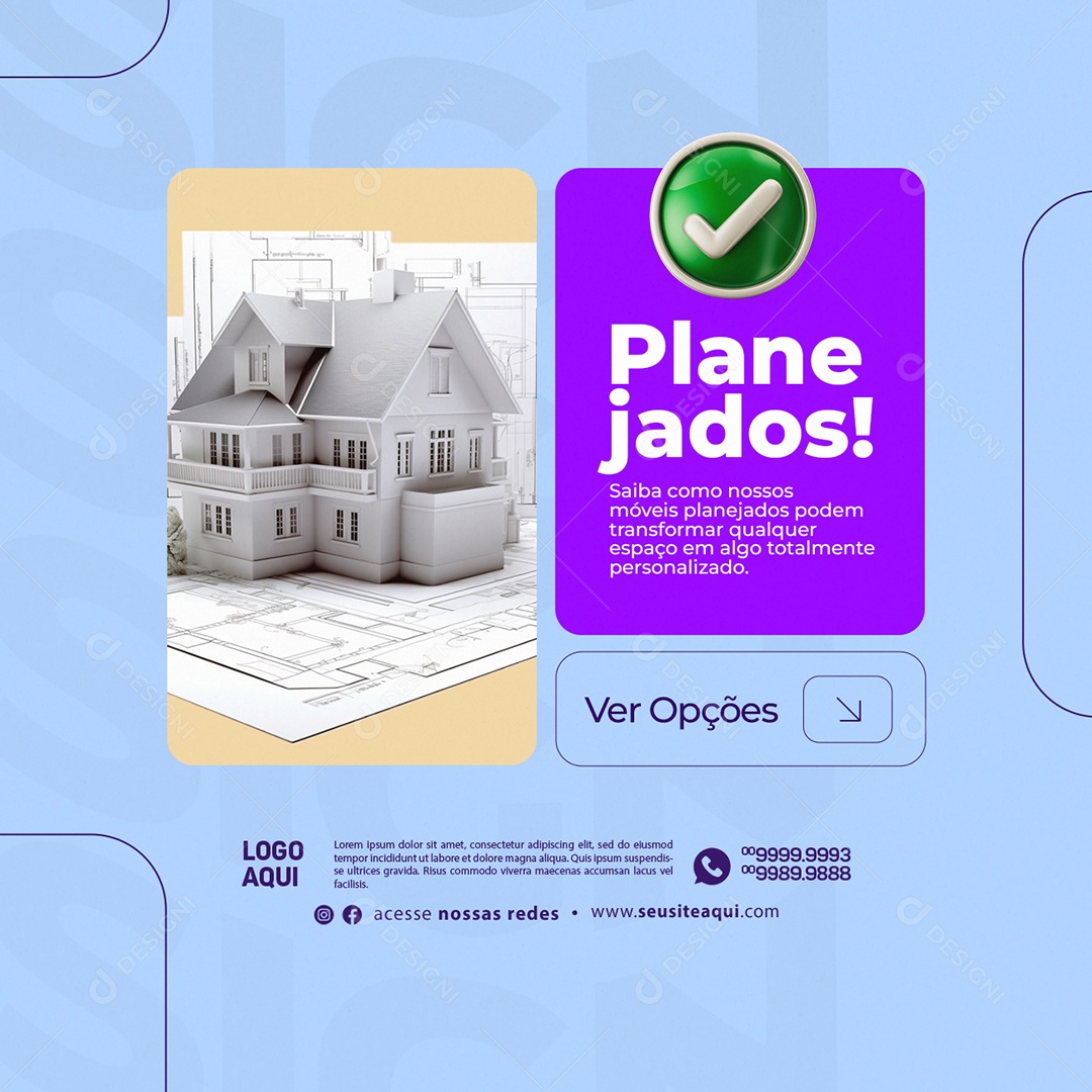 Design Arquitetura Planejados Ver Opções Social Media PSD Editável