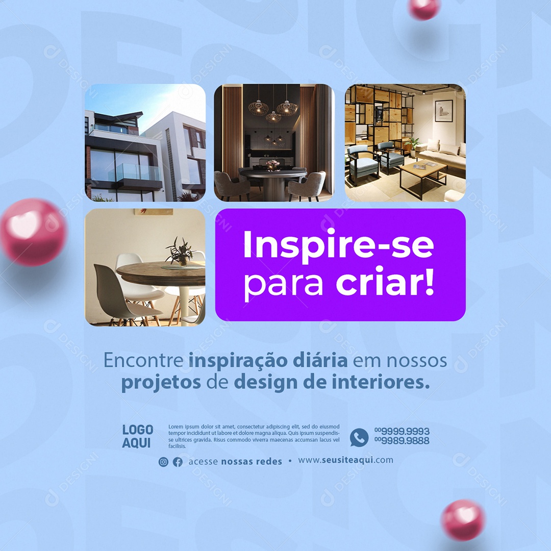 Design Arquitetura Inspire se para Criar Social Media PSD Editável