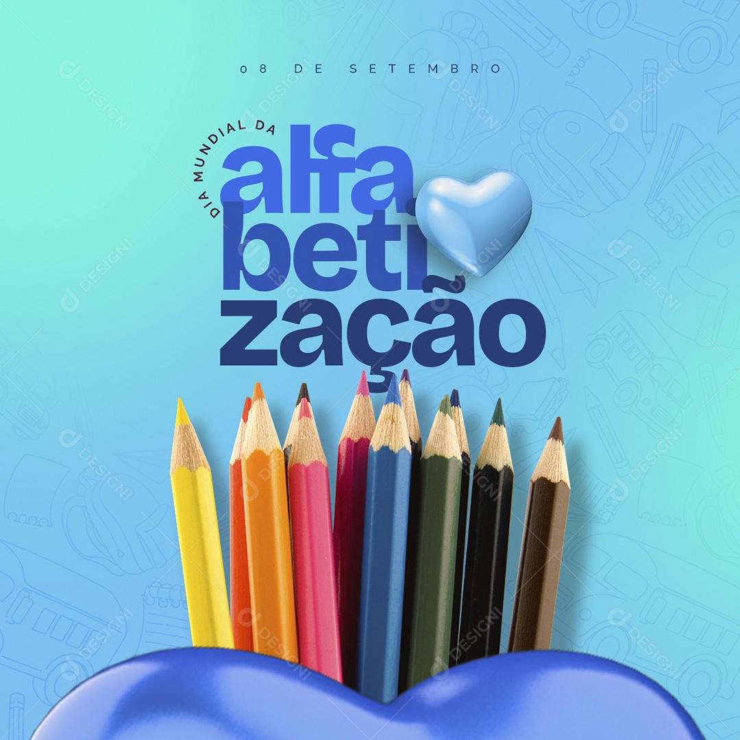 Dia da Alfabetização 08 de Setembro Social Media PSD Editável