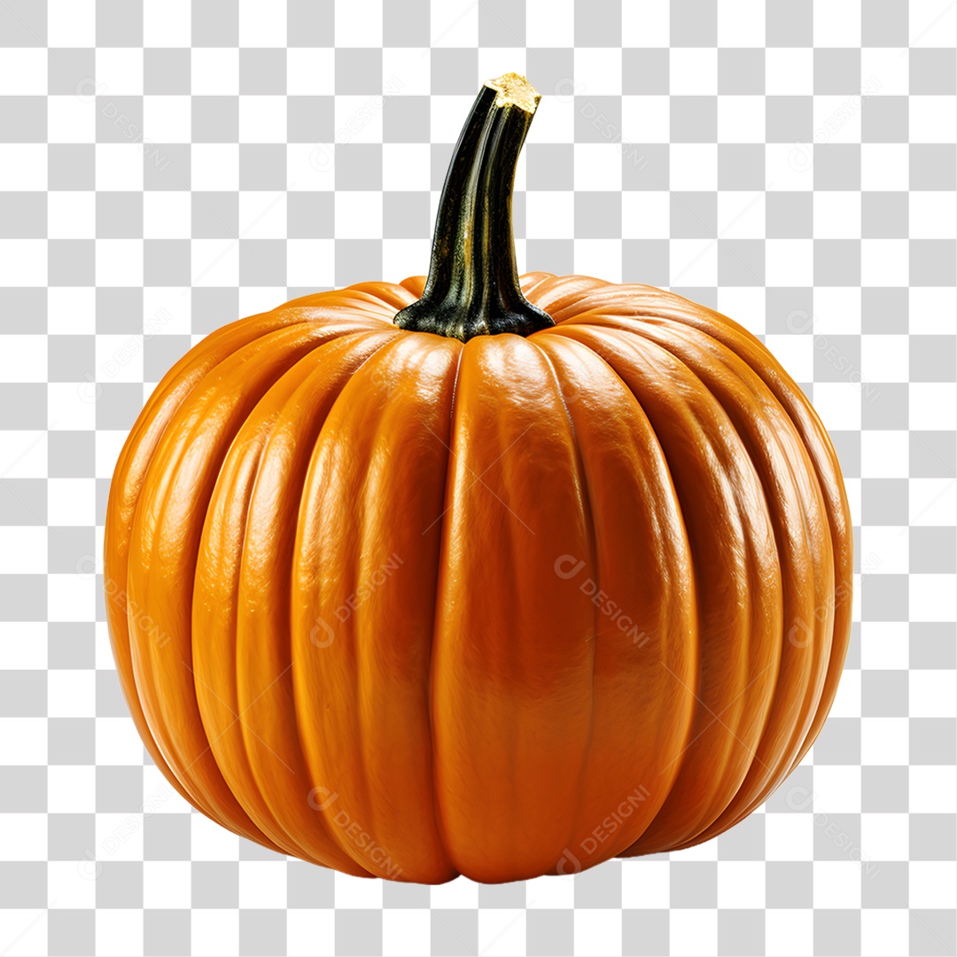 Cabeça de Abóbora Halloween Elemento 3D para Composição PNG Transparente