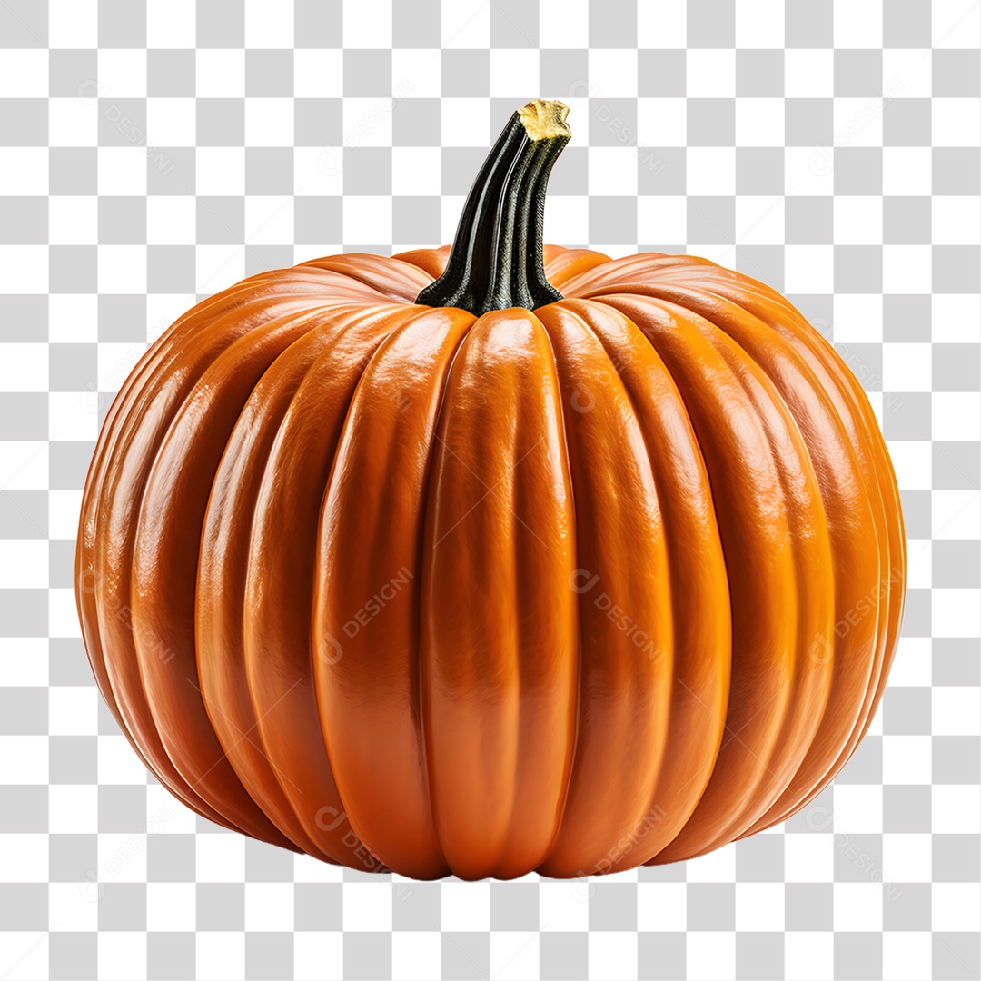 Cabeça de Abóbora Halloween Elemento 3D para Composição PNG Transparente