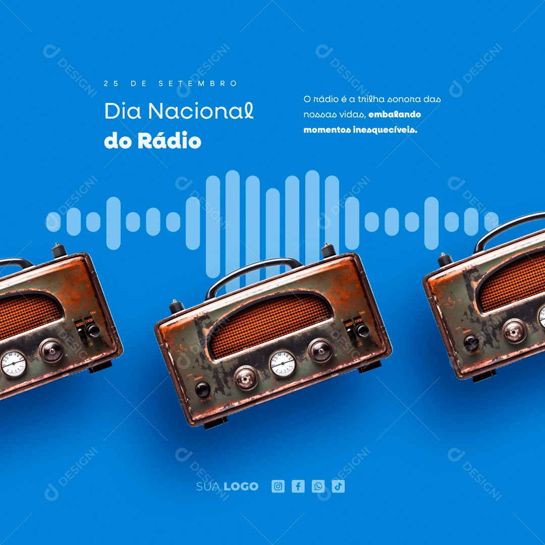 Dia Nacional Do Rádio 25 de Setembro Social Media PSD Editável