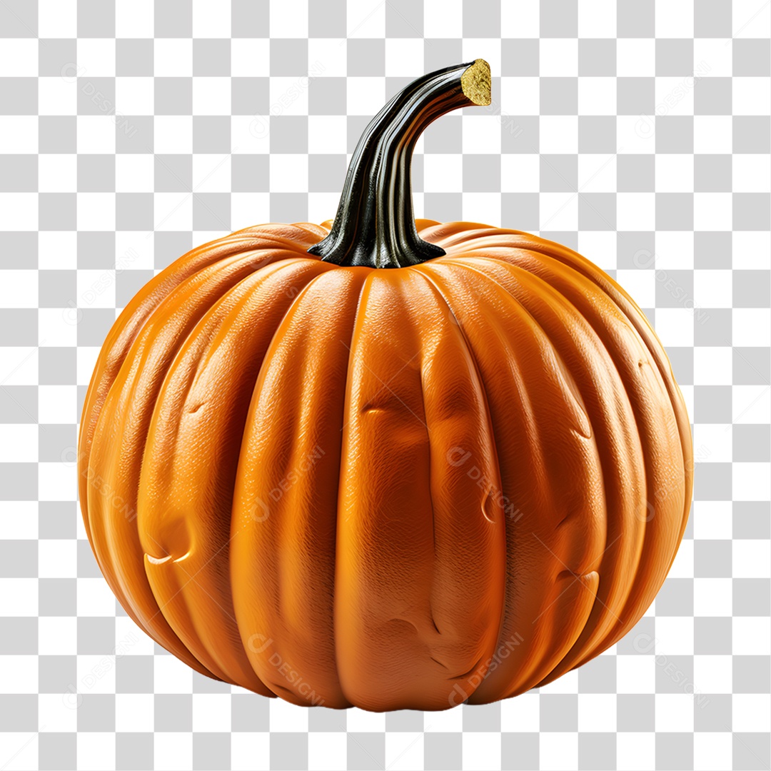 Cabeça de Abóbora Halloween Elemento 3D para Composição PNG Transparente