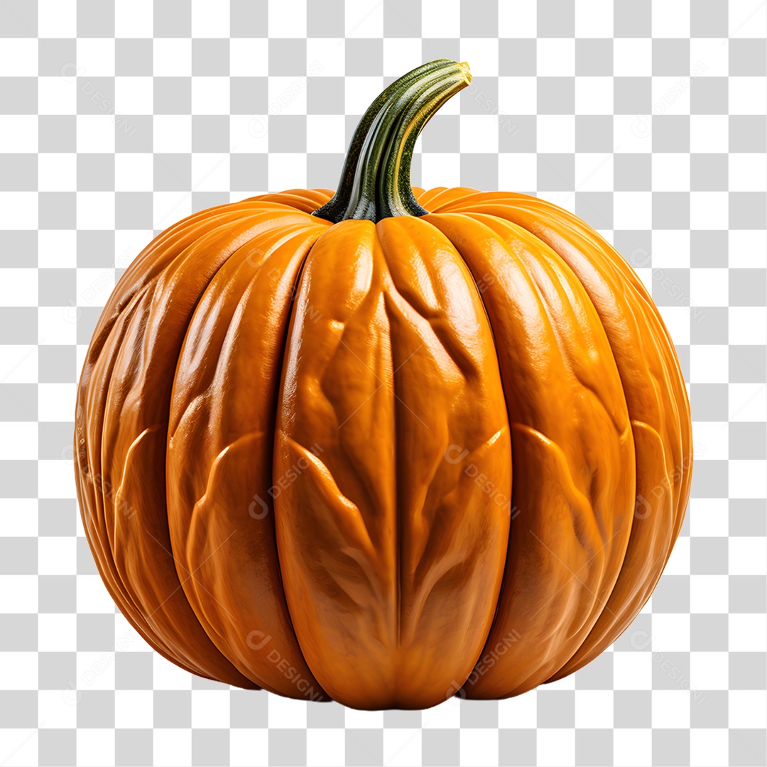 Cabeça de Abóbora Halloween Elemento 3D para Composição PNG Transparente