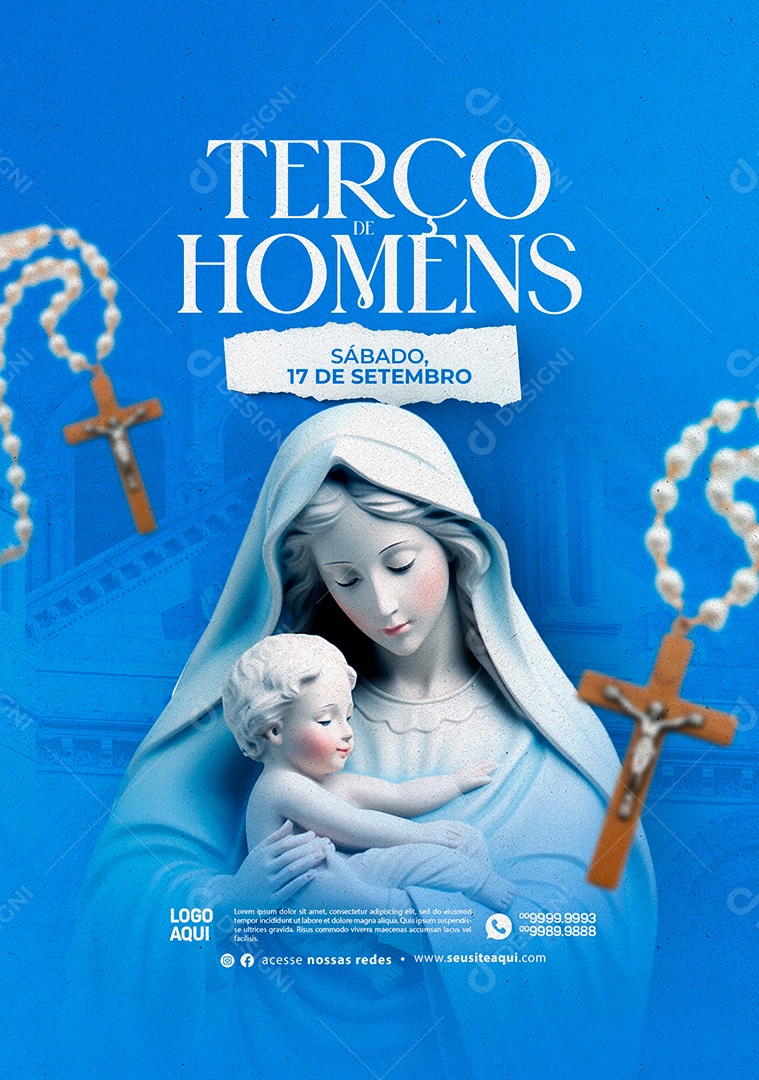 Igreja Terço De Homens Sábado Social Media PSD Editável