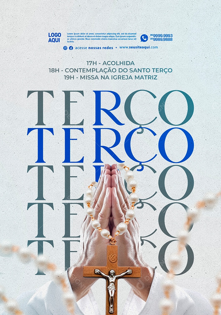 Igreja Católica Contemplação Do Santo Terço Social Media PSD Editável