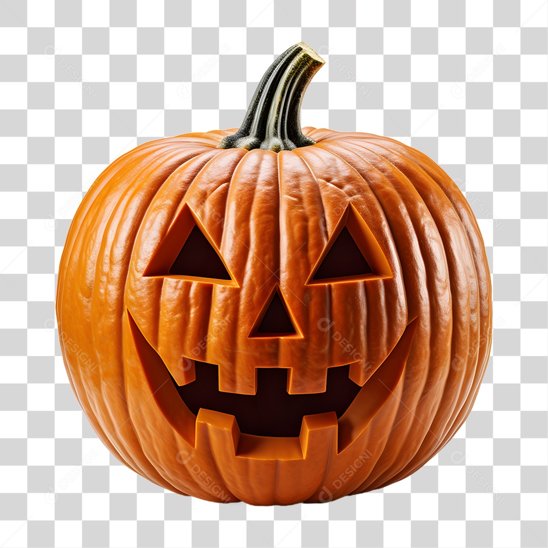 Halloween Pumpkin Head 3D Element for Transparent PNG Composition