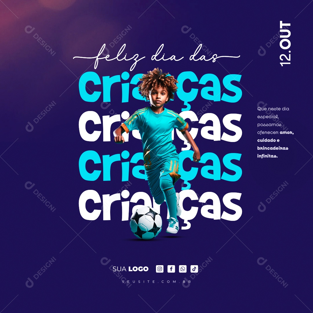 Social Media Feliz Dia Das Crianças 12 de Outubro PSD Editável