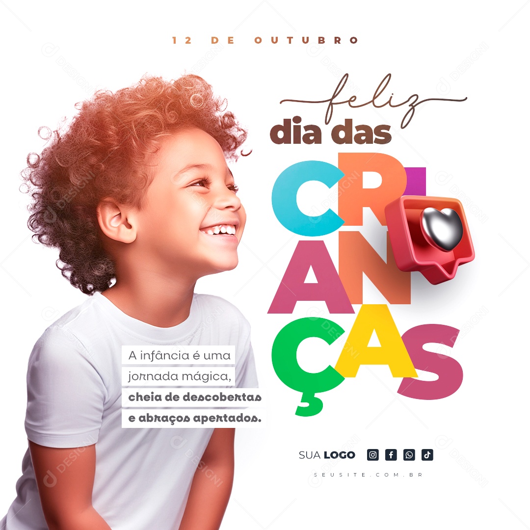 Feliz Dia das Crianças 12 de Outubro Social Media PSD Editável