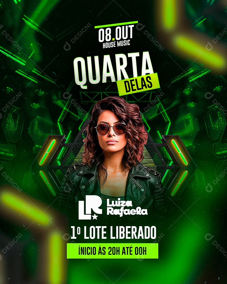 Flyer Quarta Delas Luiza Rafaela Social Media PSD Editável