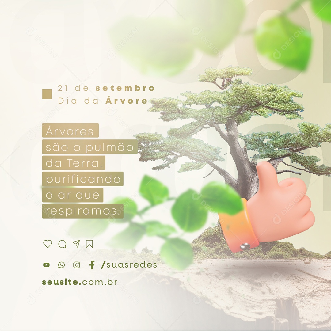 Dia da Árvore São o Pulmão da Terra Social Media PSD Editável