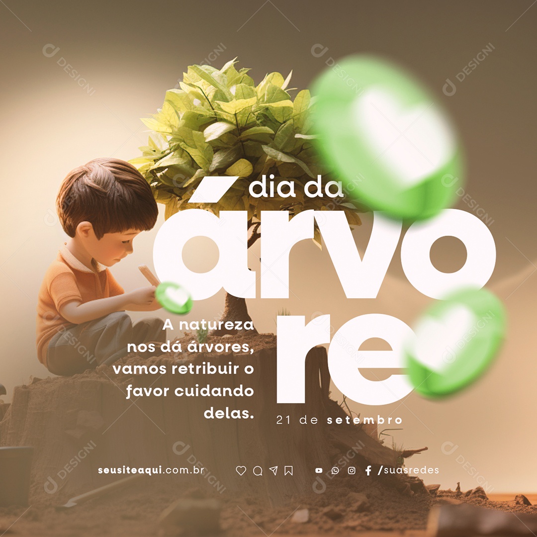 Dia da Árvore 21 de Setembro Social Media PSD Editável