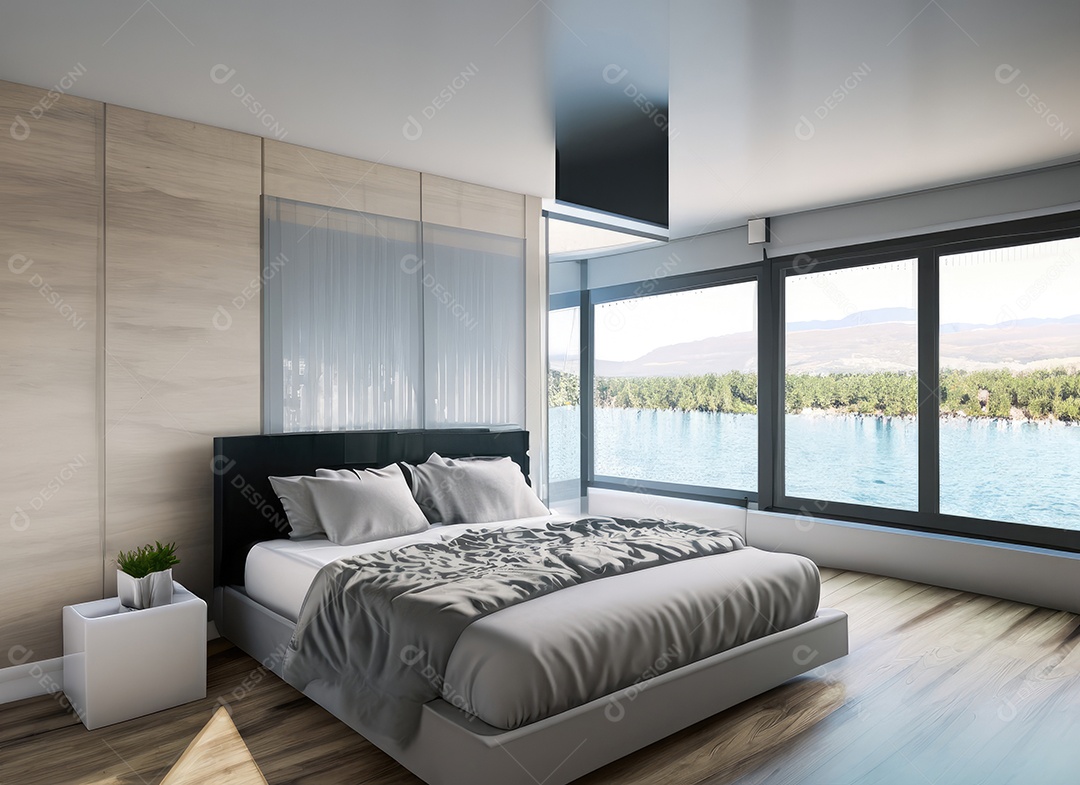 Design de interiores minimalista de uma sala de estar moderna