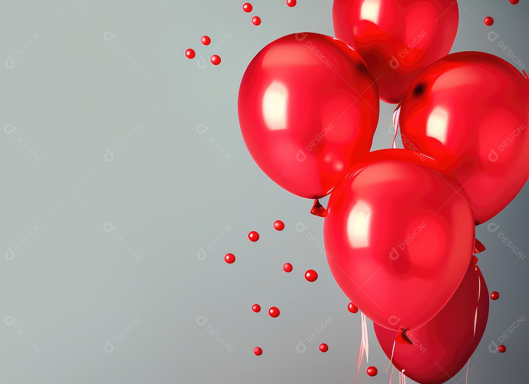 Balões vermelhos sobre fundo isolado