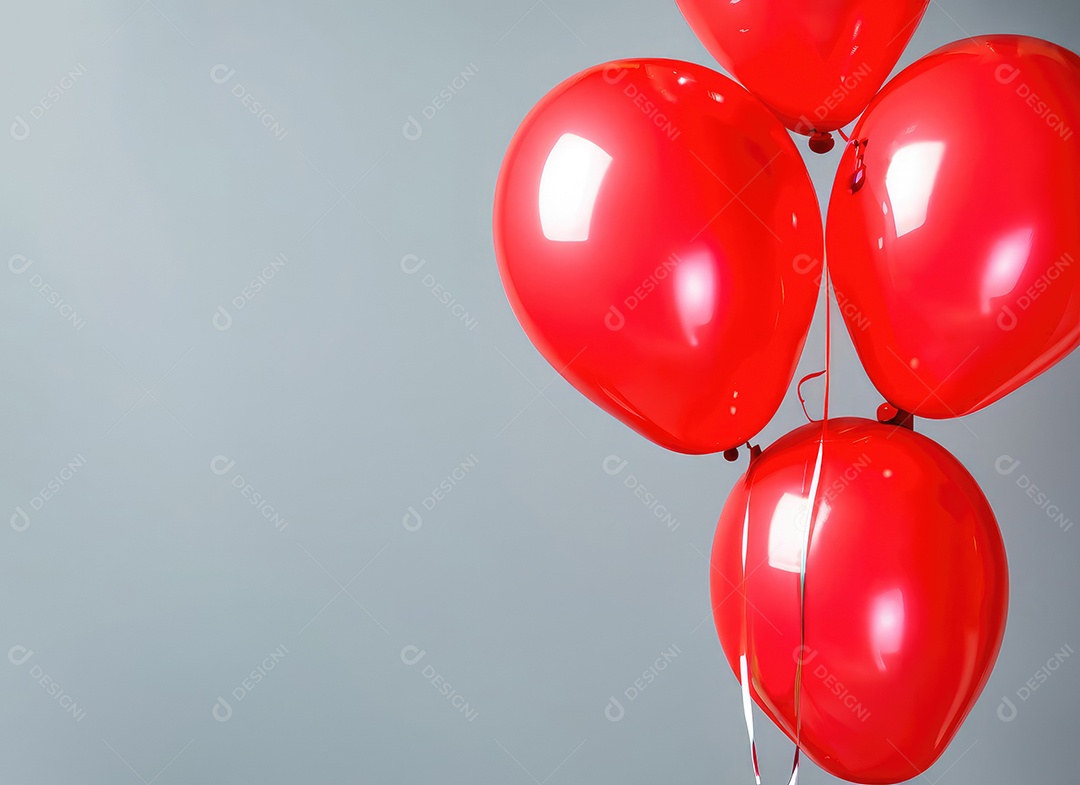 Balões vermelhos sobre fundo isolado