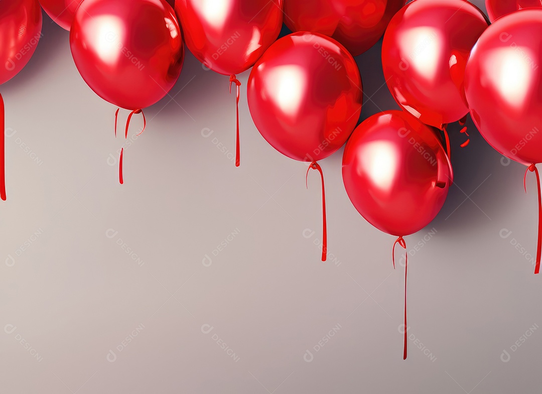 Balões vermelhos sobre fundo isolado