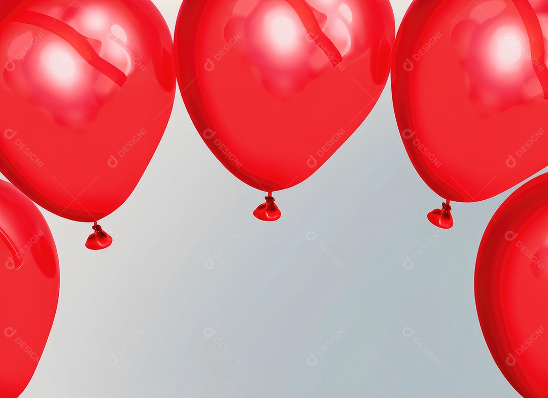 Balões vermelhos sobre fundo isolado