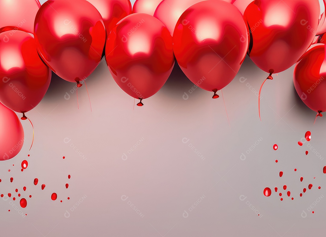 Balões vermelhos sobre fundo isolado