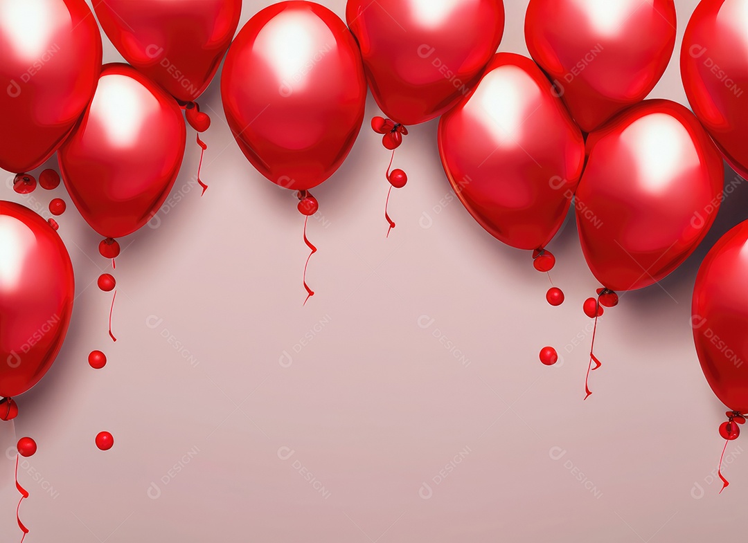 Balões vermelhos sobre fundo isolado