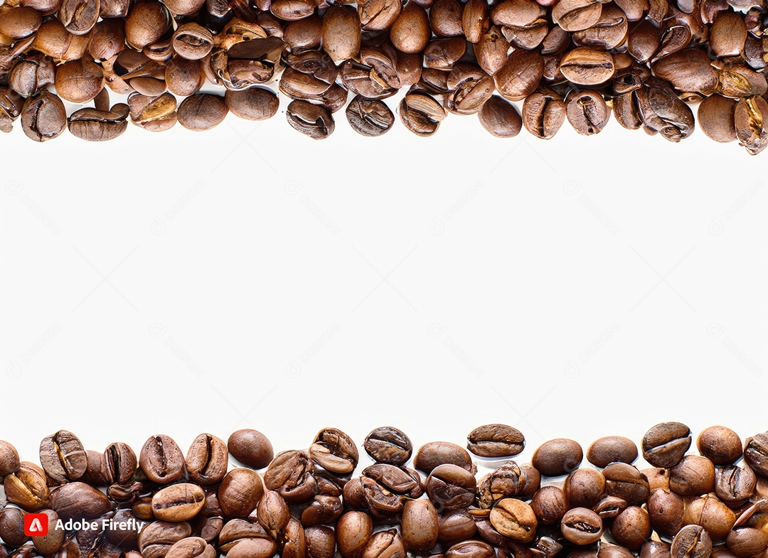 Grãos de café sobre fundo isolado