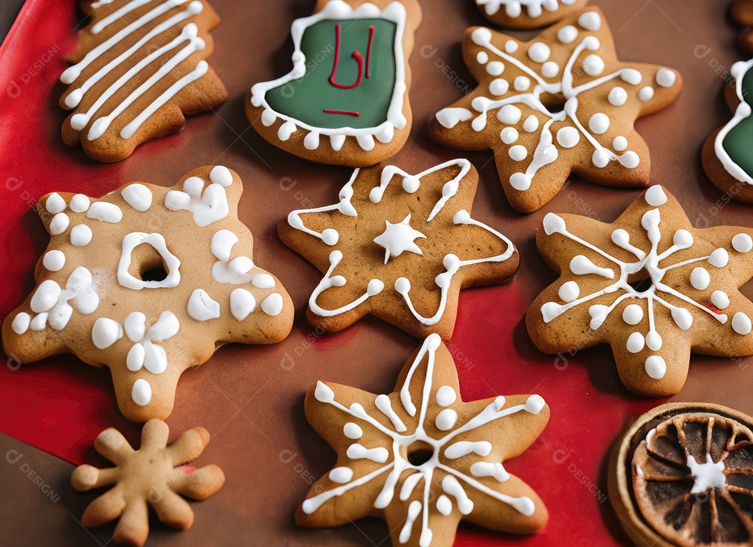 Biscoitos de gengibre caseiros de Natal fofos