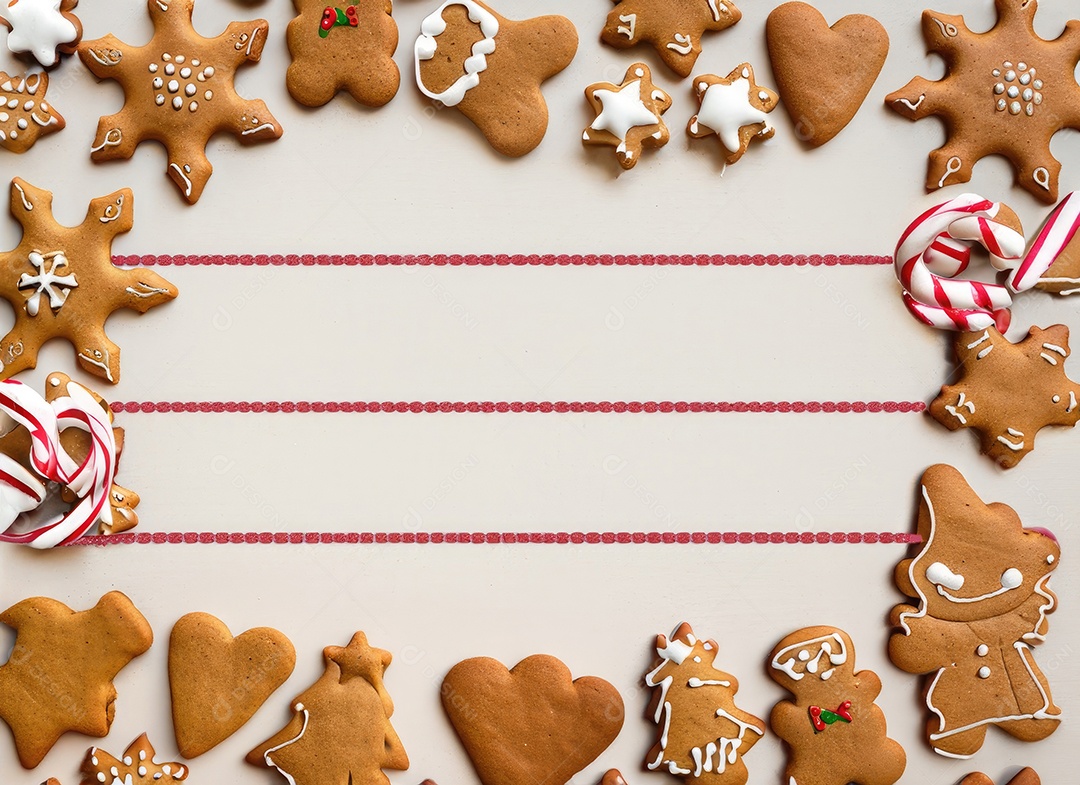 Biscoitos de gengibre caseiros de Natal fofos