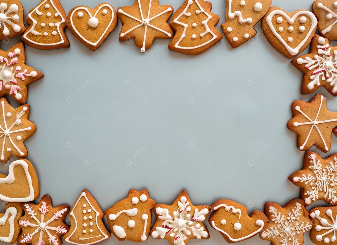 Biscoitos de gengibre caseiros de Natal fofos