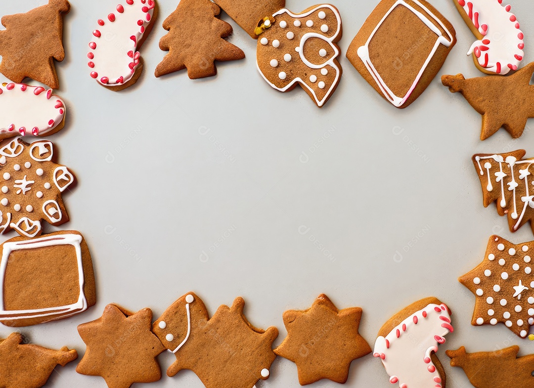 Biscoitos de gengibre caseiros de Natal fofos