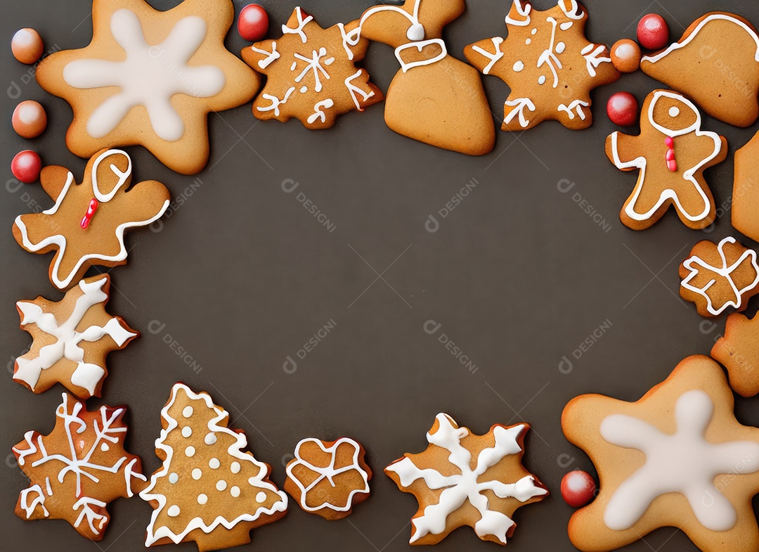Biscoitos de gengibre caseiros de Natal fofos