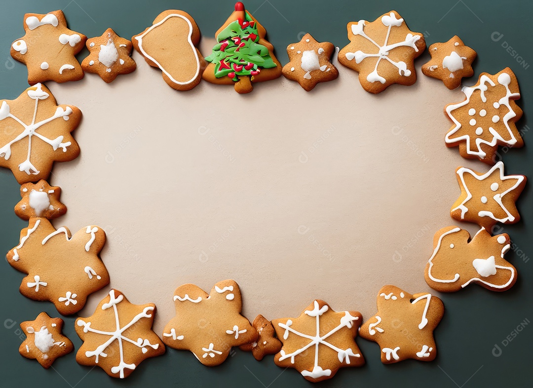 Biscoitos de gengibre caseiros de Natal fofos