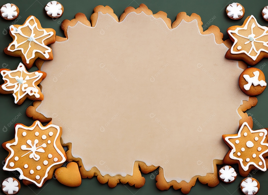 Biscoitos de gengibre caseiros de Natal fofos