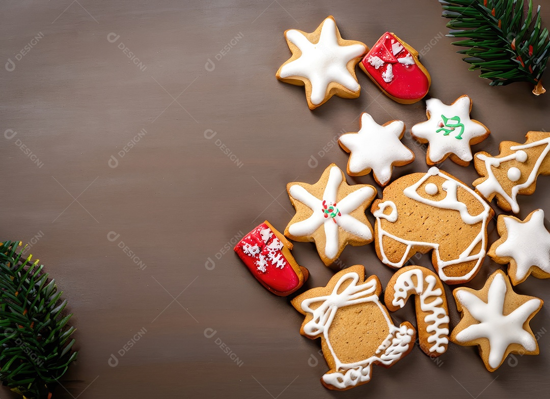 Biscoitos de gengibre caseiros de Natal fofos