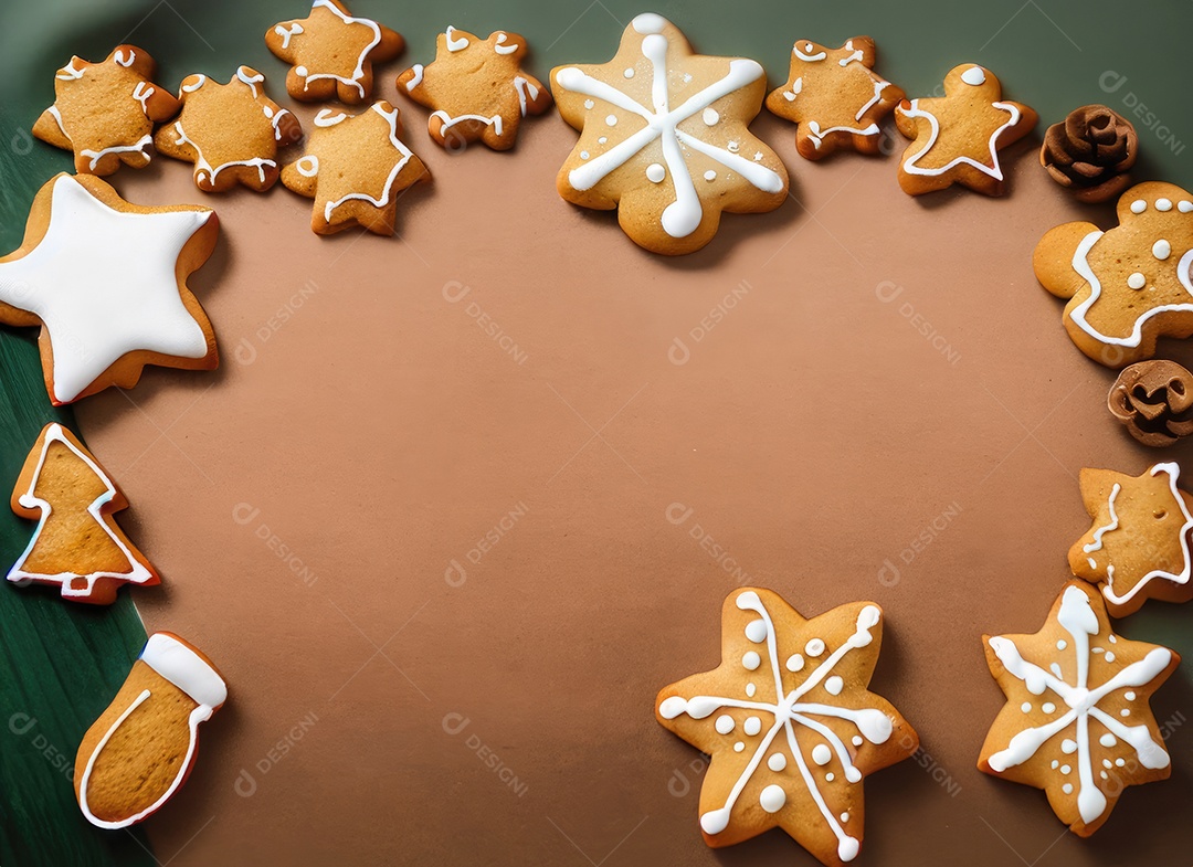 Biscoitos de gengibre caseiros de Natal fofos
