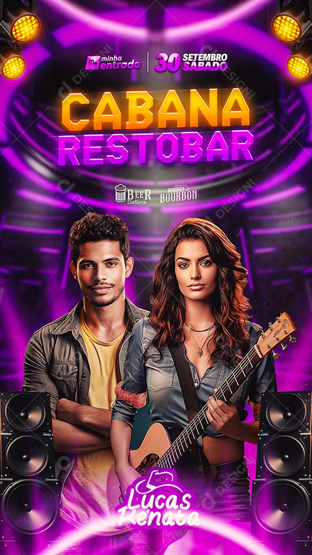 Story Flyer Cabana Restobar Lucas e Renata Social Media PSD Editável