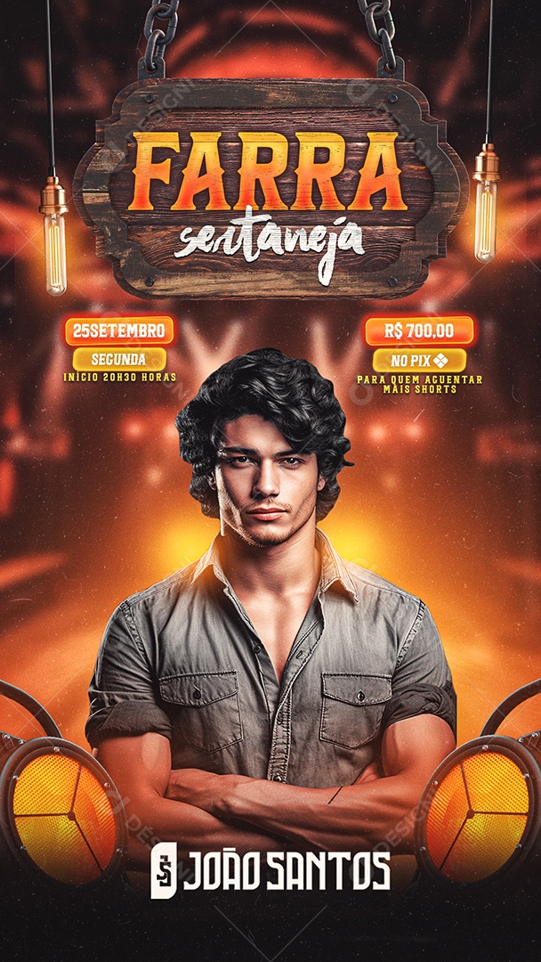 Story Flyer Farra Sertaneja João Santos Social Media PSD Editável