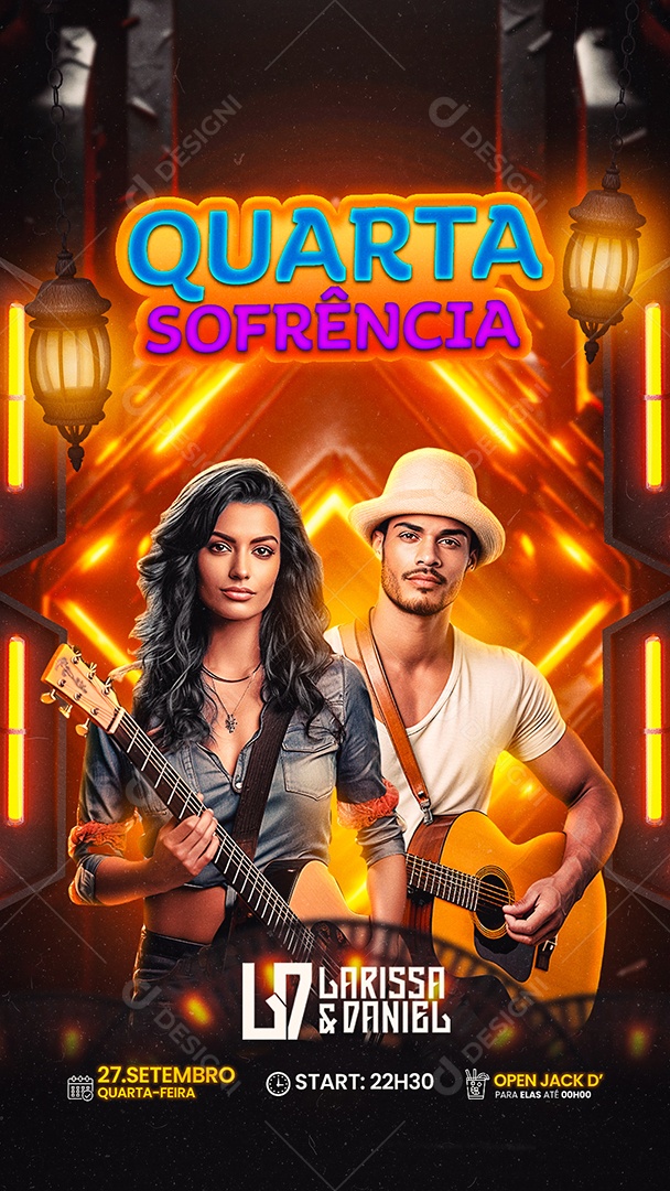 Story Flyer Quarta Sofrência Larrisa & Daniel Social Media PSD Editável