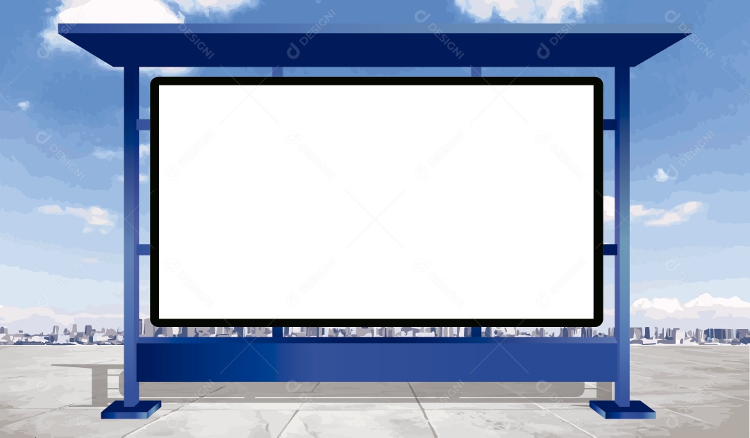 Outdoor de Ponto de Ônibus Ilustração Vetor EPS Editável