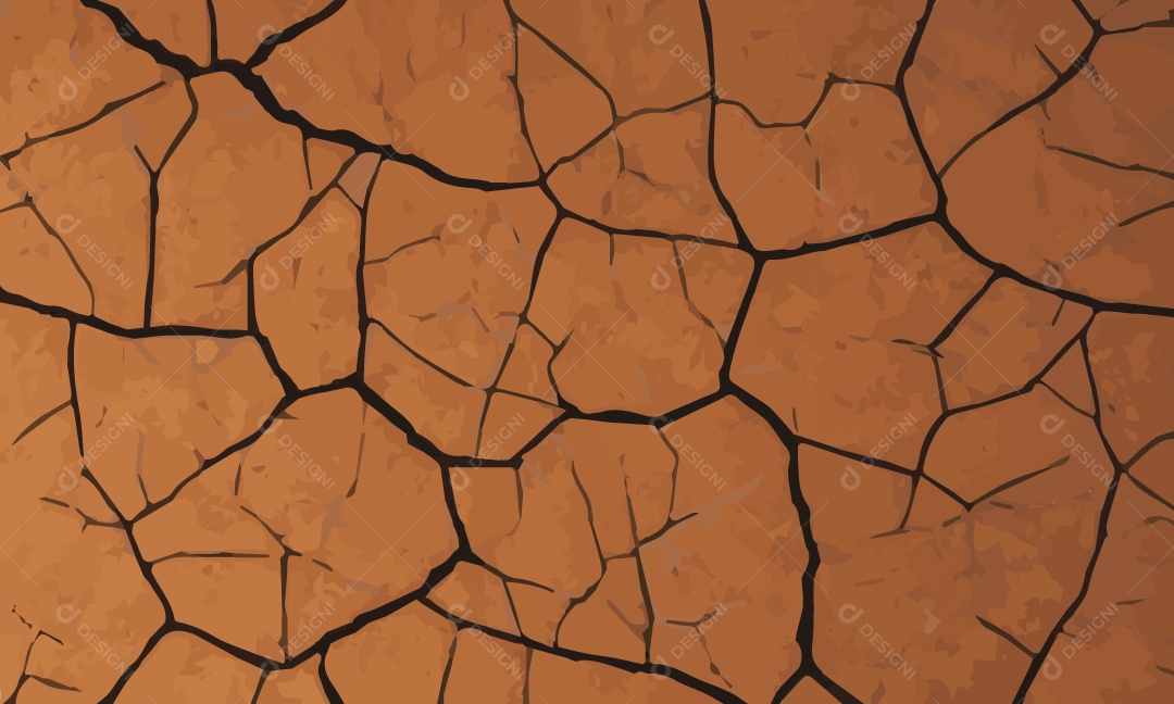 Textura de Solo Rachado e Seco Ilustração Vetor EPS