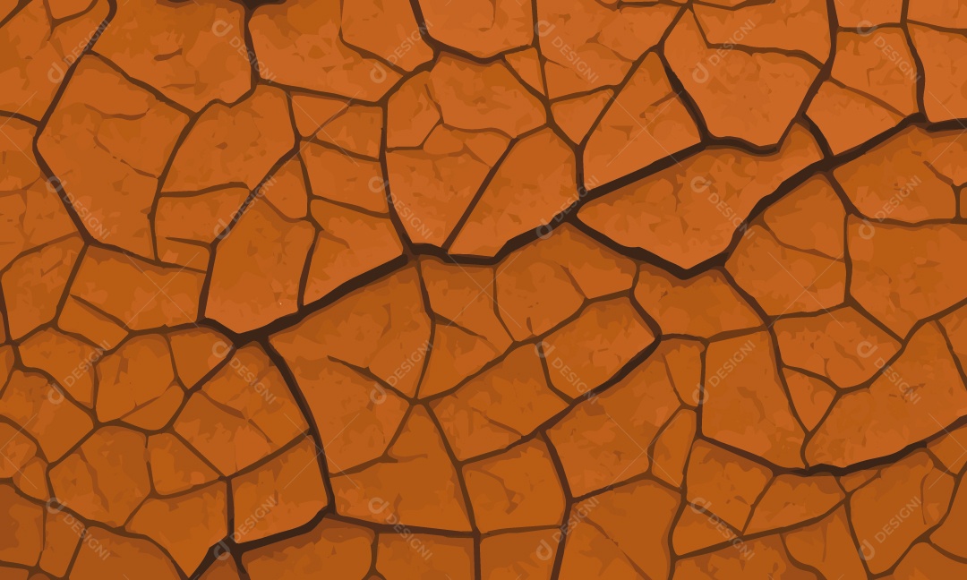 Textura de Solo Rachado e Seco Ilustração Vetor EPS
