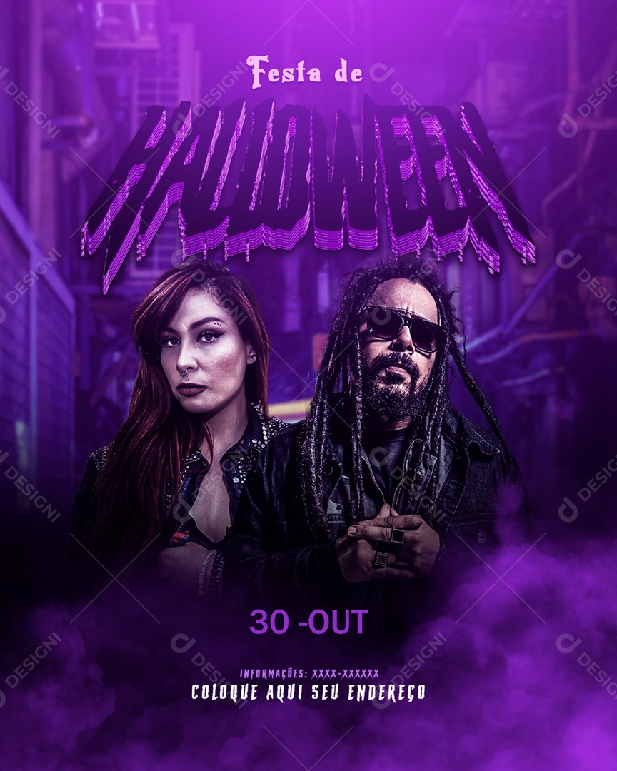 Social Media Flyer Feed Halloween PSD Editável