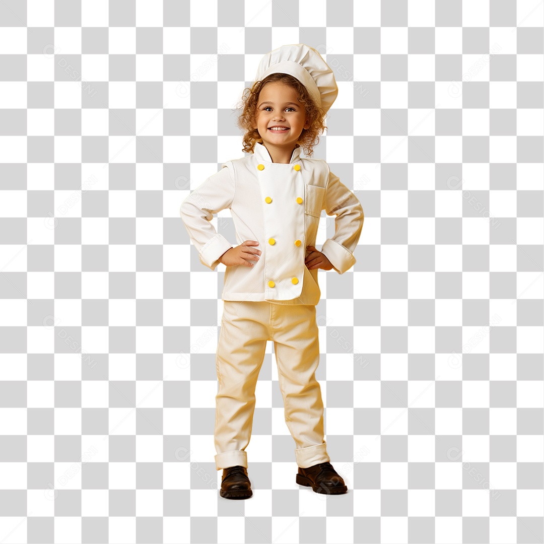 Criança com Fantasia de Confeiteiro PNG Transparente