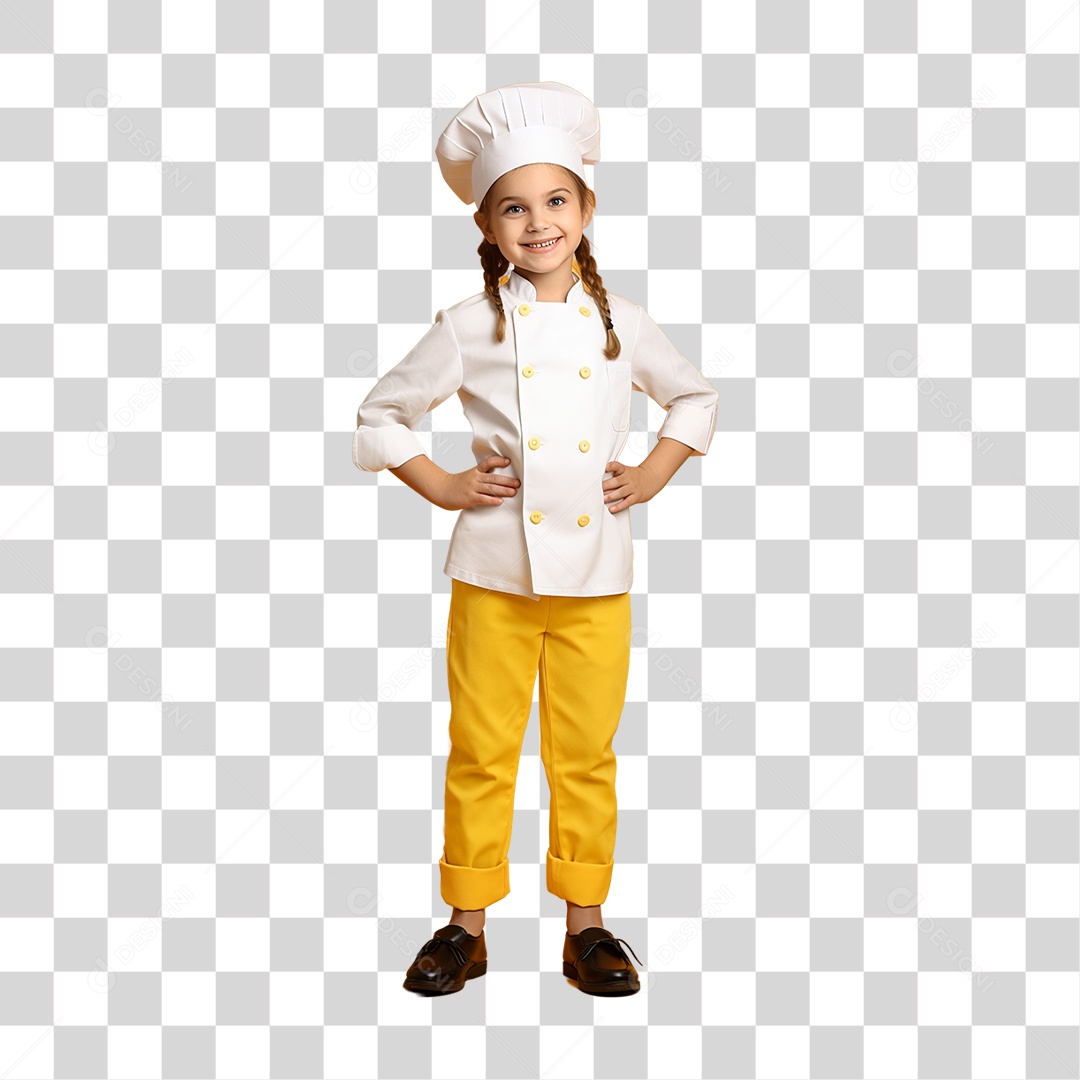 Criança com Fantasia de Confeiteiro PNG Transparente