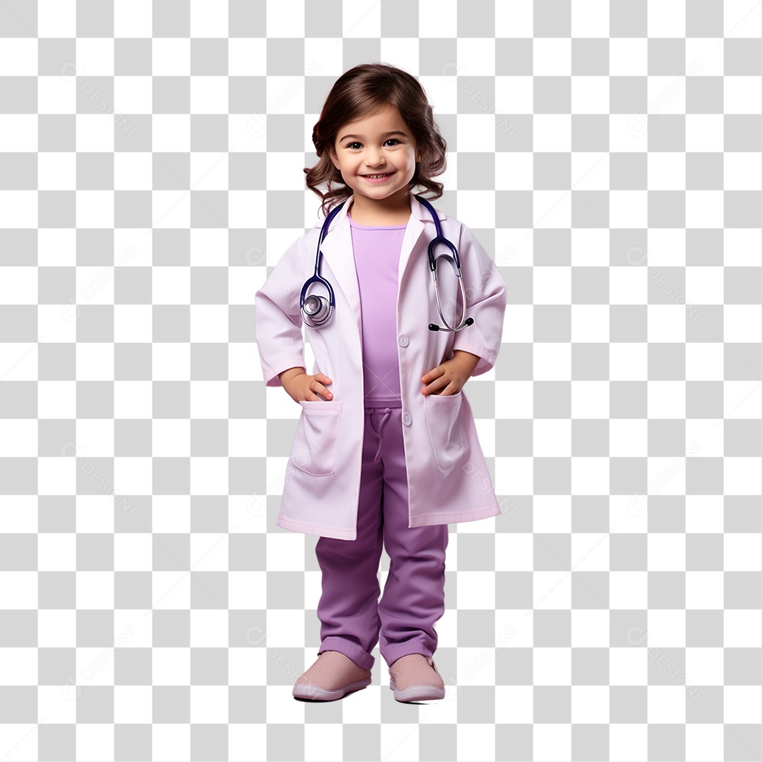 Criança com Fantasia de Médico PNG Transparente