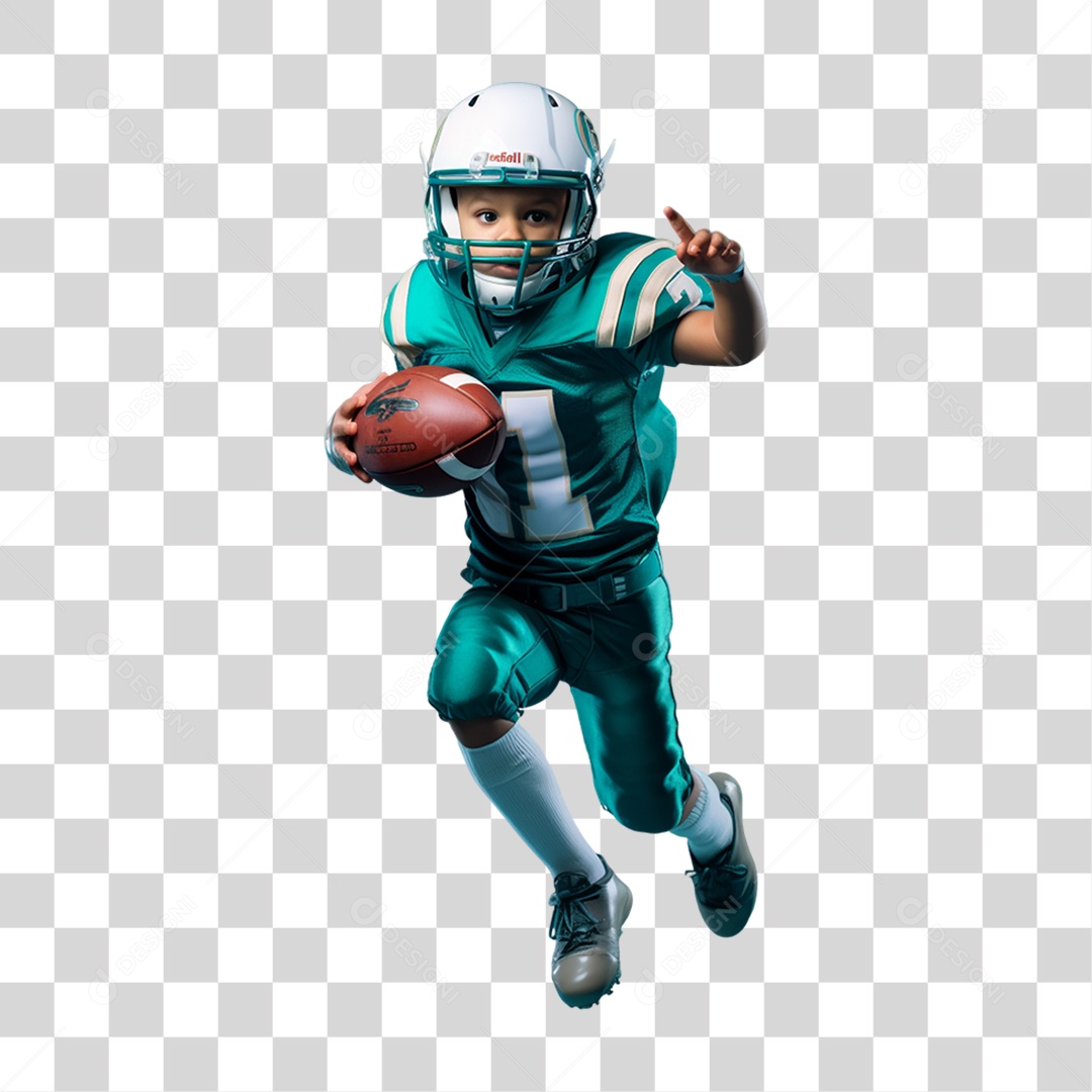 Criança com Fantasia de Jogador de Futebol PNG Transparente