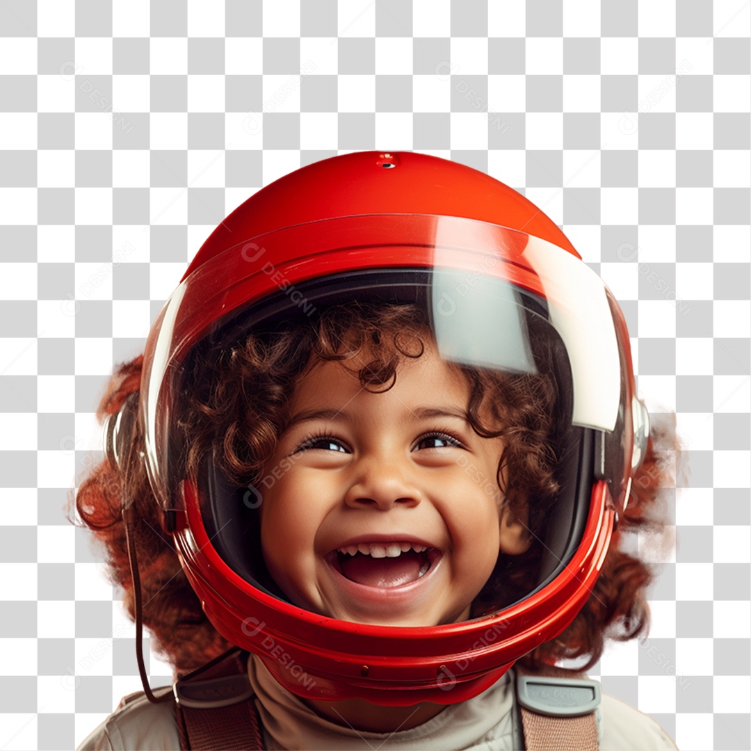 Criança com Fantasia de Astronauta PNG Transparente