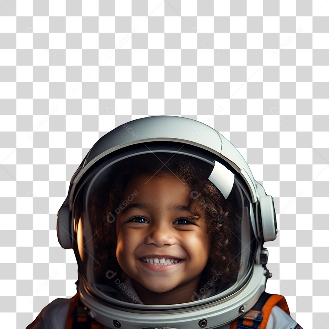 Criança com Fantasia de Astronauta PNG Transparente
